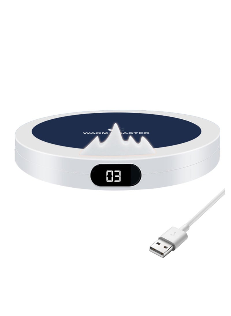 SOLARAE Coffee Mug Warmer with Night Light, Electric Candle Warmer with 3 Temperature Setting and 8H Timer Auto Shut Off, Portable Cup Warmer for Heating Coffee, Beverage, Milk, Tea, Hot Chocolate (White) - Image 1