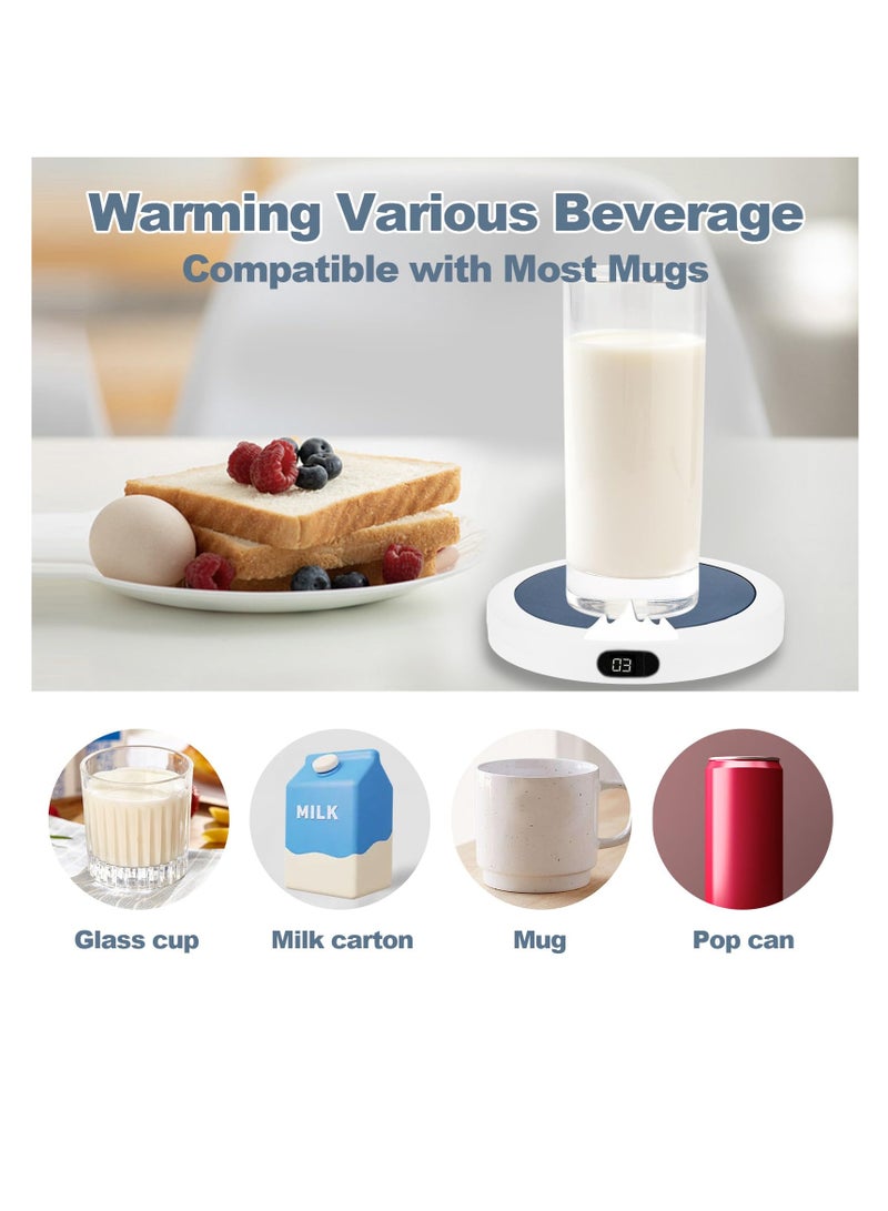 SOLARAE Coffee Mug Warmer with Night Light, Electric Candle Warmer with 3 Temperature Setting and 8H Timer Auto Shut Off, Portable Cup Warmer for Heating Coffee, Beverage, Milk, Tea, Hot Chocolate (White) - Image 4