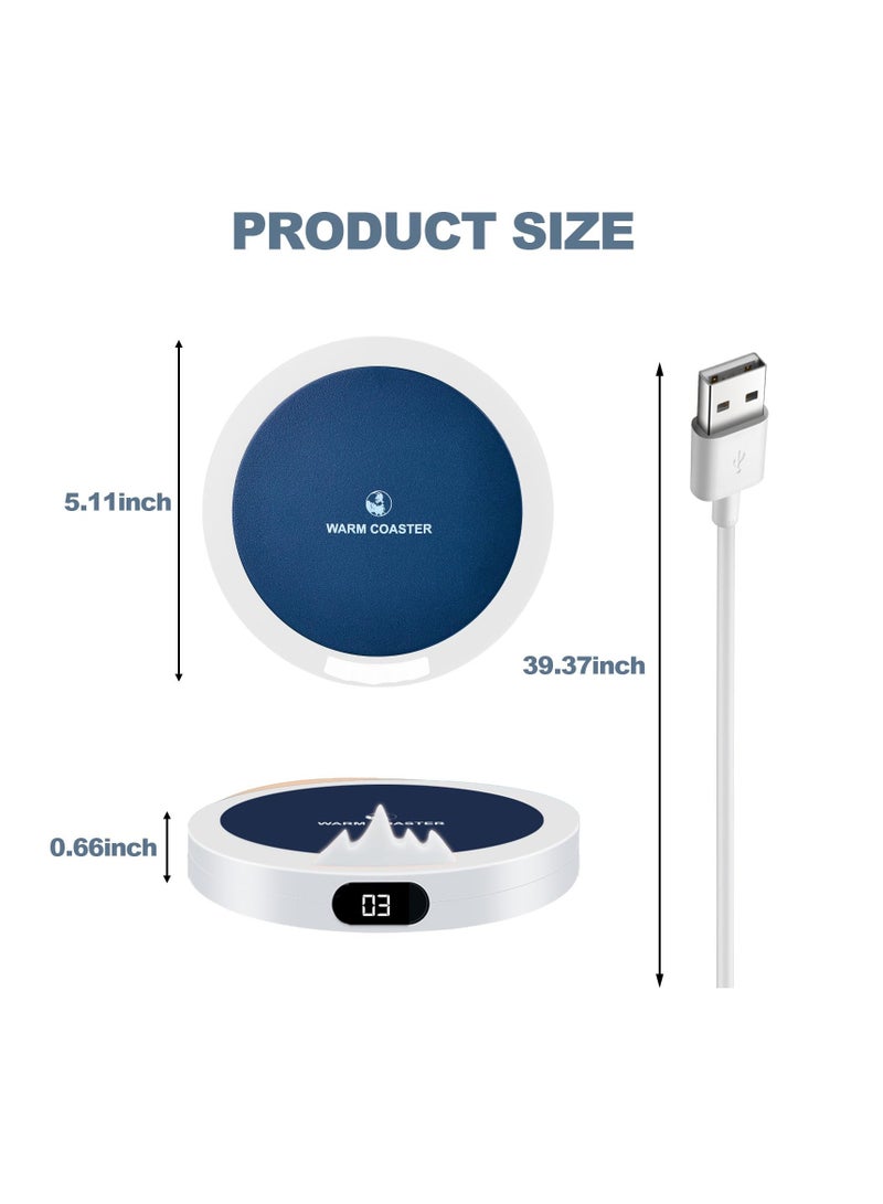 SOLARAE Coffee Mug Warmer with Night Light, Electric Candle Warmer with 3 Temperature Setting and 8H Timer Auto Shut Off, Portable Cup Warmer for Heating Coffee, Beverage, Milk, Tea, Hot Chocolate (White) - Image 2