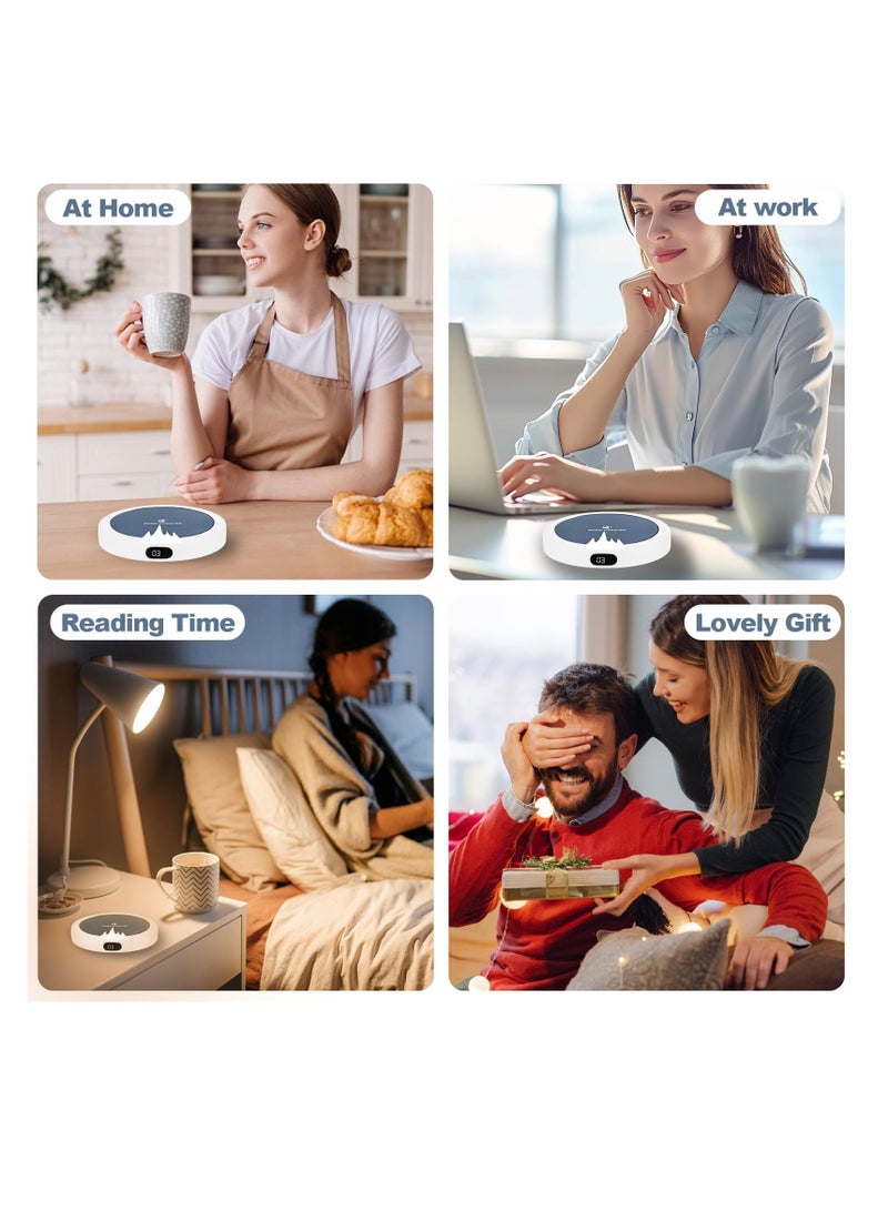 SOLARAE Coffee Mug Warmer with Night Light, Electric Candle Warmer with 3 Temperature Setting and 8H Timer Auto Shut Off, Portable Cup Warmer for Heating Coffee, Beverage, Milk, Tea, Hot Chocolate (White) - Image 5