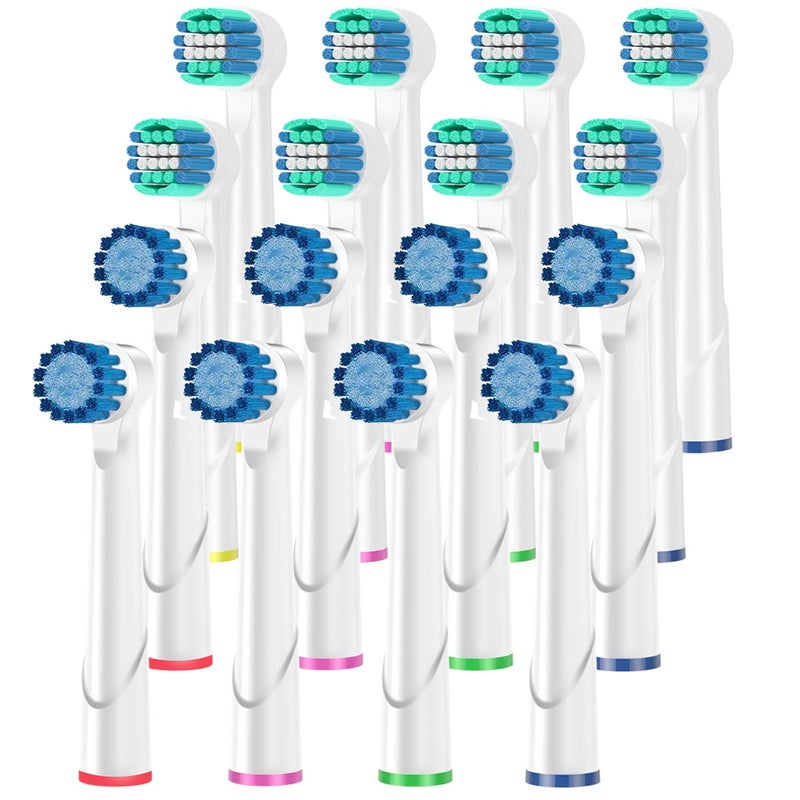 KHBD Replacement Heads Compatible with Oral B Braun Toothbrushes Electric 16 Pack Professional Precision Sensitive Brush Heads Refill for Oral B 7000Pro 10009600 500030008000