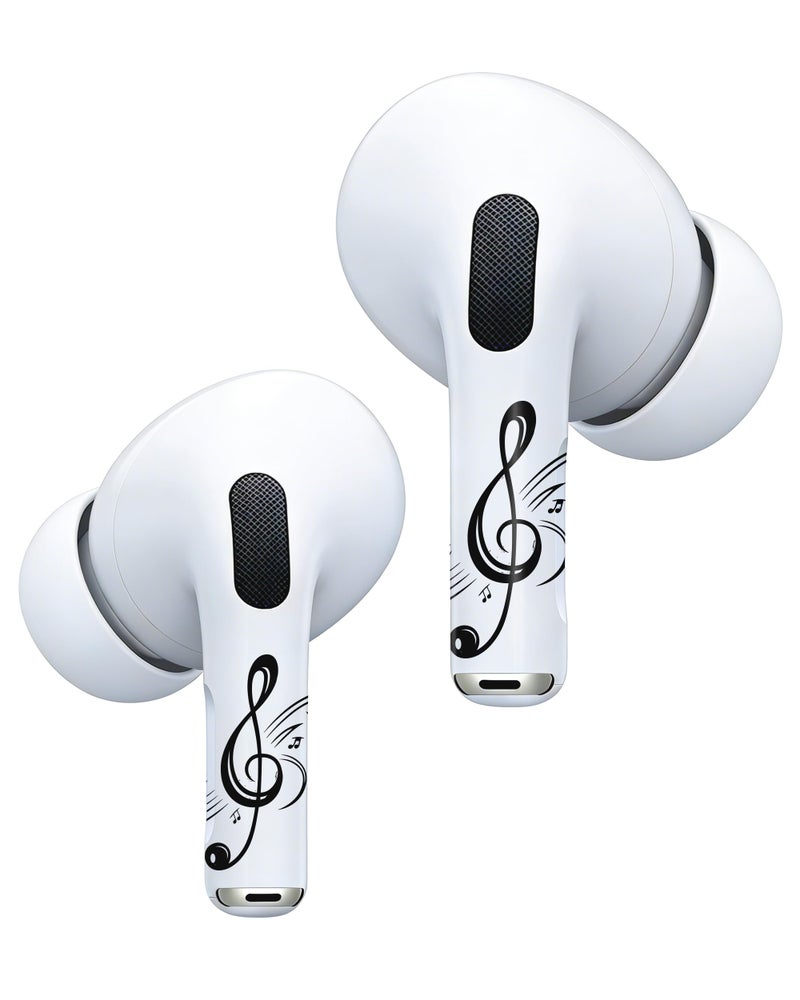 RockMax for AirPods 4 Skin, Easy to Clarify, Black Music Note Sticker Wrap, Ultra-Thin Case-Friendly, 3-Step Install, Compatible with AirPods 1/2/3/4 and AirPods Pro 1/2/3(Universal Fit) - Image 1