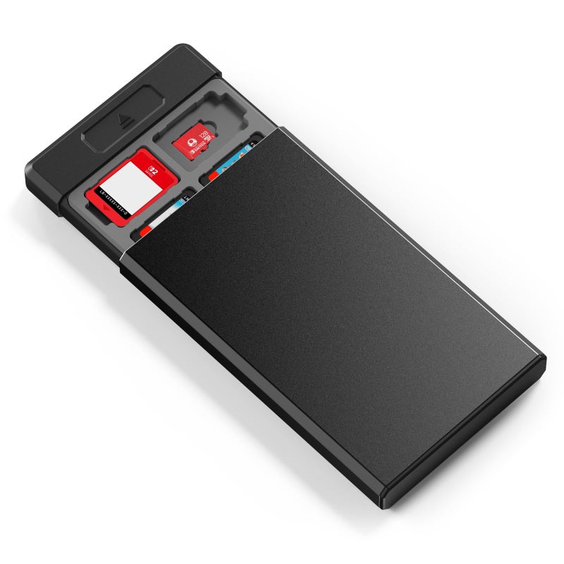 HEIYING Switch Game Card Case for Nintendo Switch 2 2025 / OLED / Lite Games Cards, Metal Game Storage Holder with 20 Games Card Slots and 20 Micro SD Cards Slots - Image 1