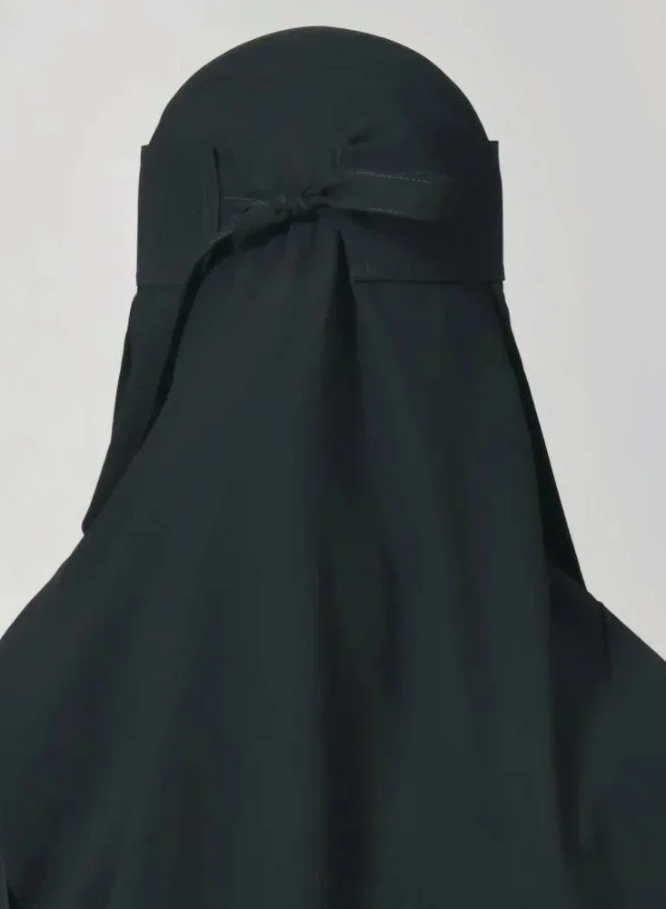 lamha abaya Long single rubber niqab with tie closure