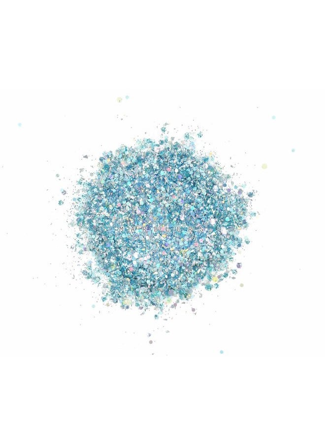 MARBLERS Mixed Shaped Face & Body Glitter [Blue] 0.18oz (5g) | Chunky | Chopped | Flake | Non-Toxic | Vegan | Cruelty-Free | Festival, Rave & Party Makeup | Eye, Hair, Nail Polish, Eyeshadow  - Image 2