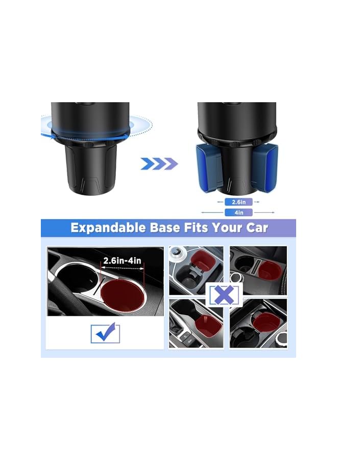 Green Tiger Dual Car Cup Holder Expander, 2-in-1 Adjustable and Expandable Multifunction Drink Adapter for Automotive, Compatible with 20/24/30/32/40 Oz Water Bottles, Perfect for Car, Truck, RV - Image 3