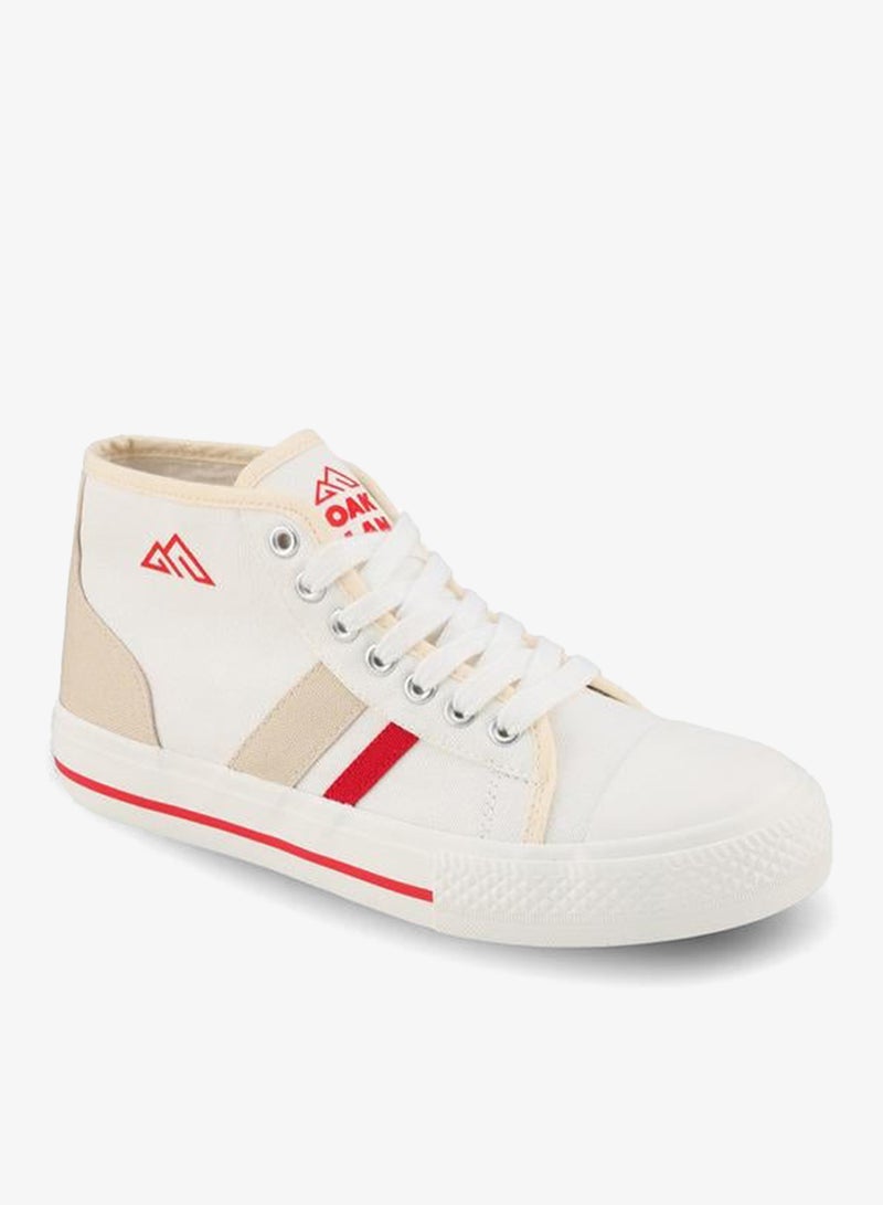 Oaklan by Shoexpress Women Striped Lace-Up Sneakers - Image 2