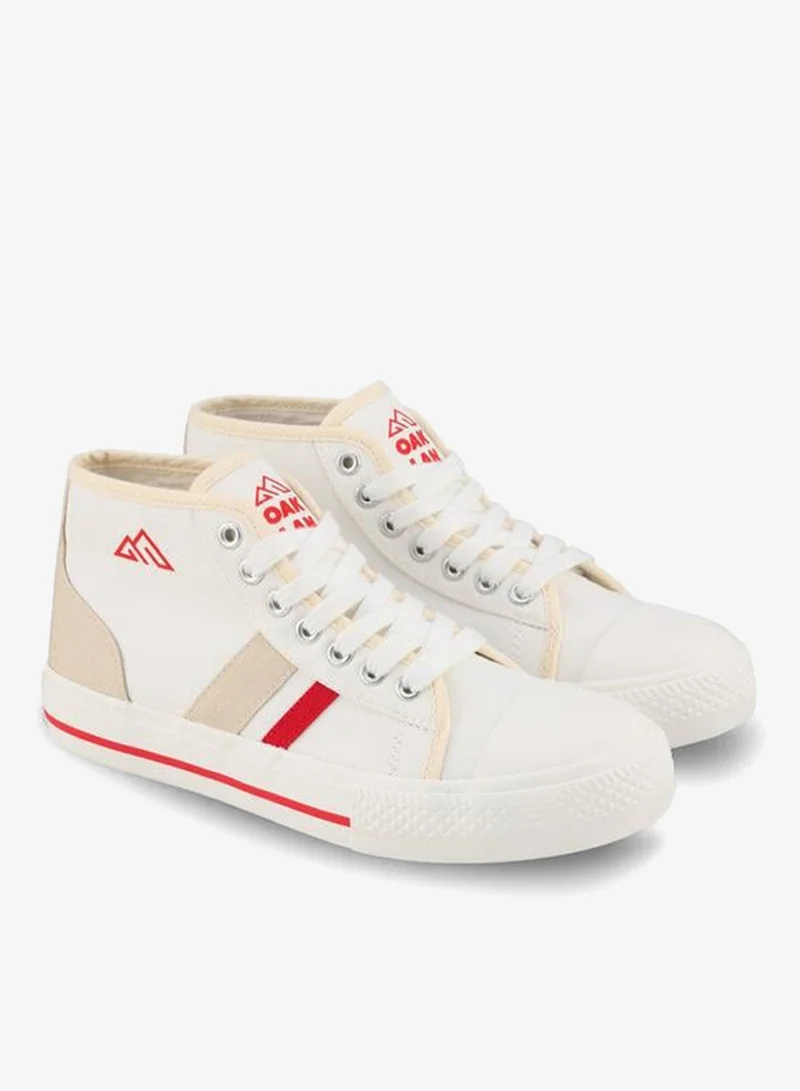 Oaklan By Shoexpress WHITE Women Striped Lace-Up Sneakers for Women | Best Price UAE