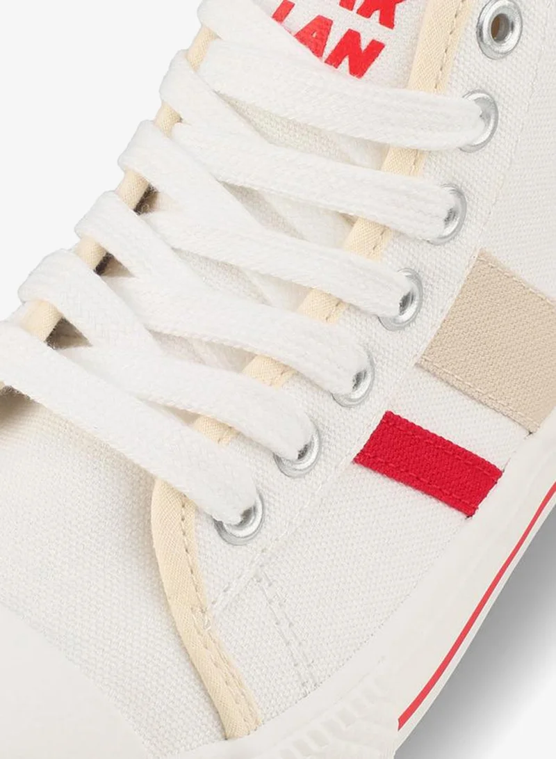 Oaklan By Shoexpress WHITE Women Striped Lace-Up Sneakers for Women | Best Price UAE