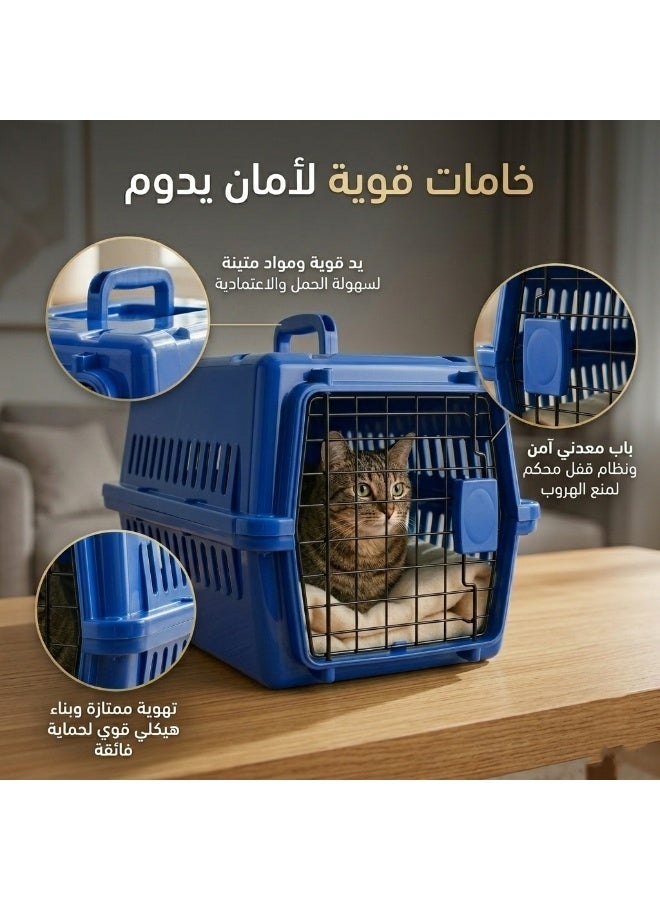 بوكس تنقل للقطط والكلاب الصغيرة – خفيفة التهوية، مريحة، معتمدة للطيران – مثالية للنقل، النزهات، والرحلات الجوية - Image 2
