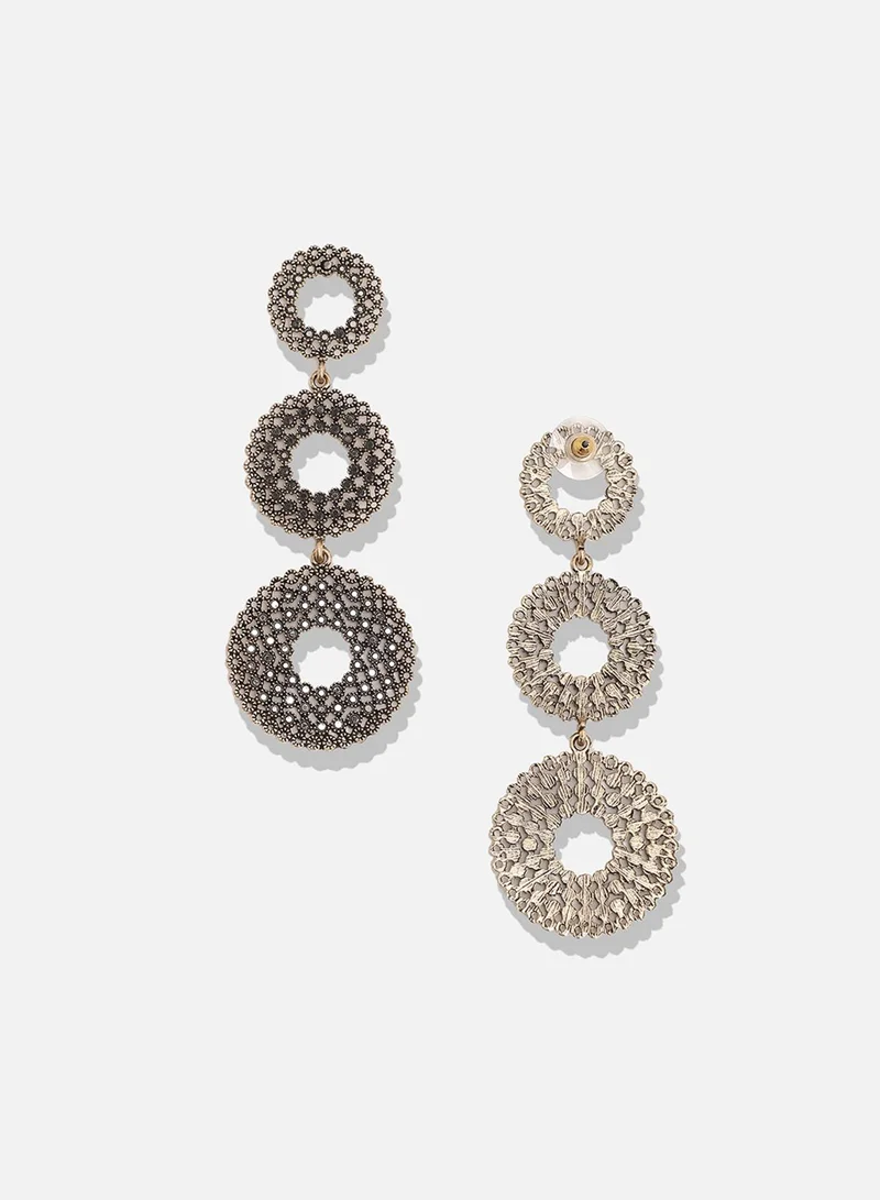 SOHI Intricate Circular Long Artificial Drop Earring Jewellery