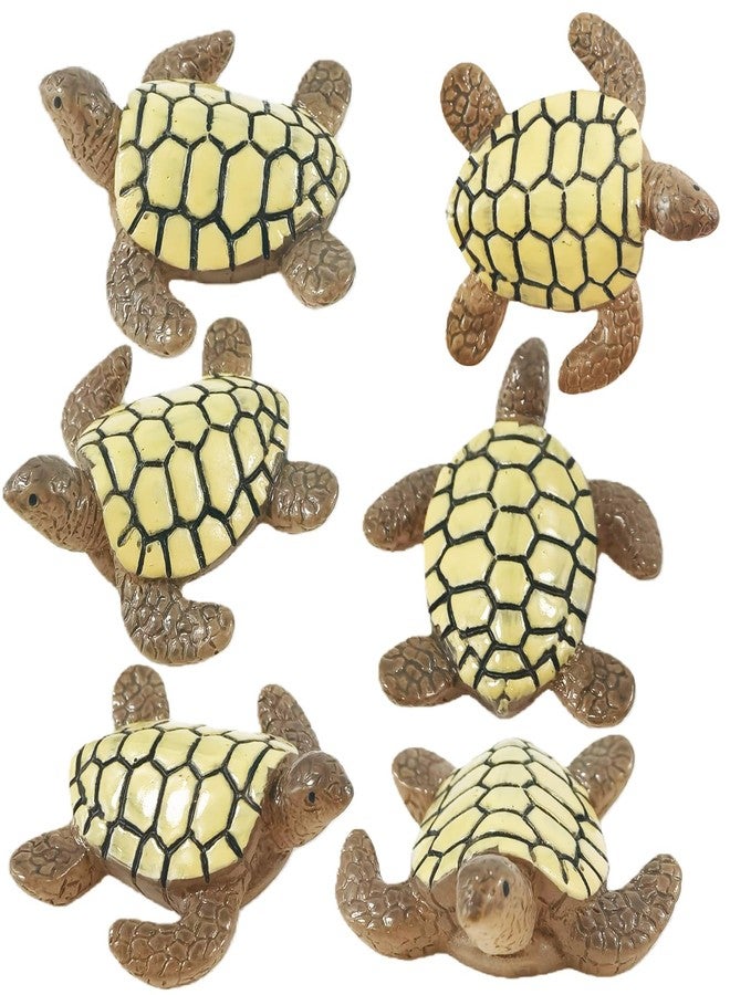 EMiEN 6pcs Simulated Sea Turtle,Resin Figurine, for Micro Landscape Decorations,Fairy Gardens,Fish Tank Decoration - Image 1