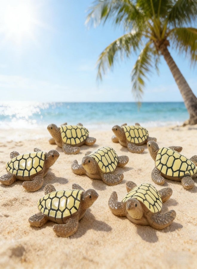 EMiEN 6pcs Simulated Sea Turtle,Resin Figurine, for Micro Landscape Decorations,Fairy Gardens,Fish Tank Decoration - Image 2