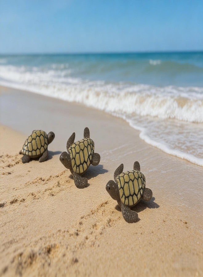 EMiEN 6pcs Simulated Sea Turtle,Resin Figurine, for Micro Landscape Decorations,Fairy Gardens,Fish Tank Decoration - Image 3