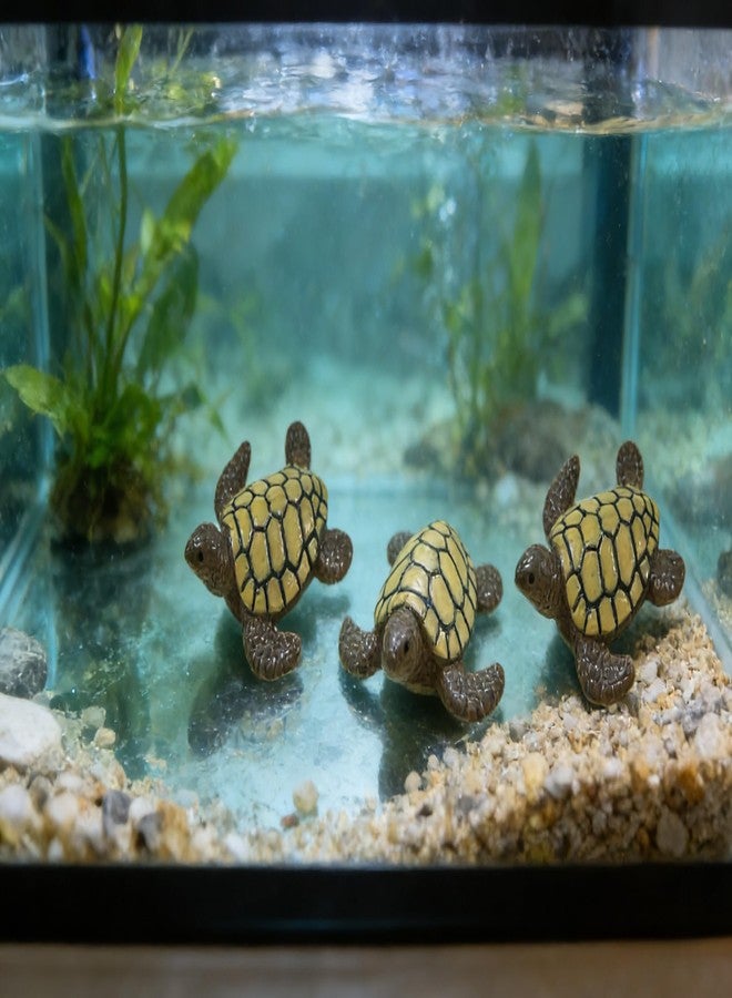 EMiEN 6pcs Simulated Sea Turtle,Resin Figurine, for Micro Landscape Decorations,Fairy Gardens,Fish Tank Decoration - Image 4