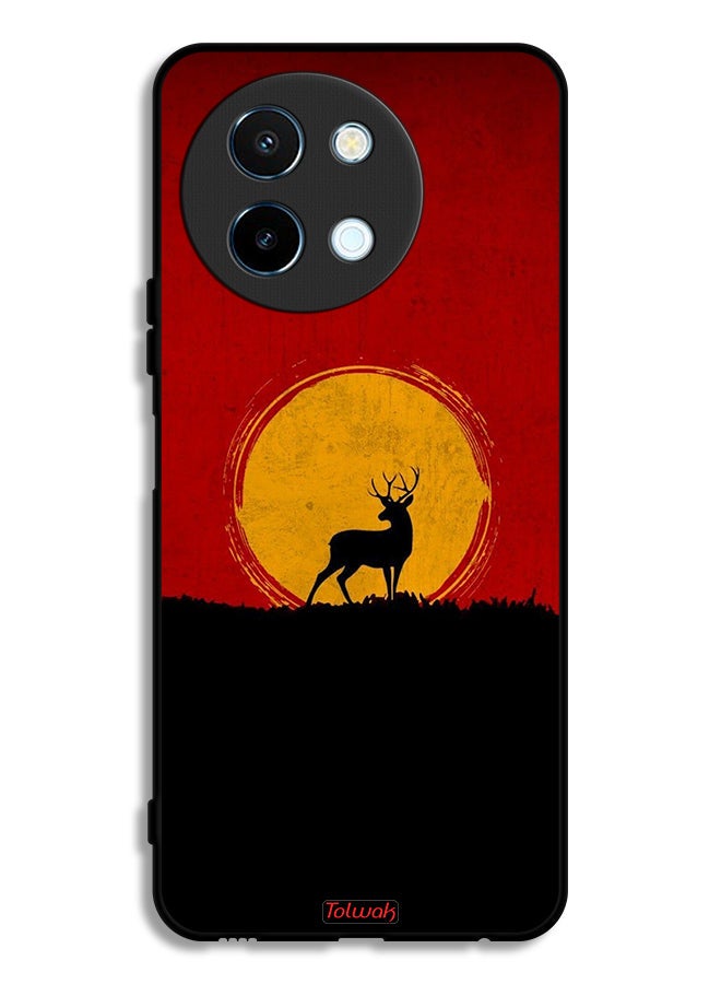 Tolwak Vivo Y38 5G Protective Case Cover Deer And Moon Artwork - Image 1