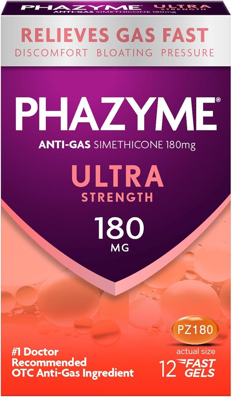 Phazyme Phazyme Ultra Strength Gas & Bloating Relief | Works in Minutes | 12 Fast Gels