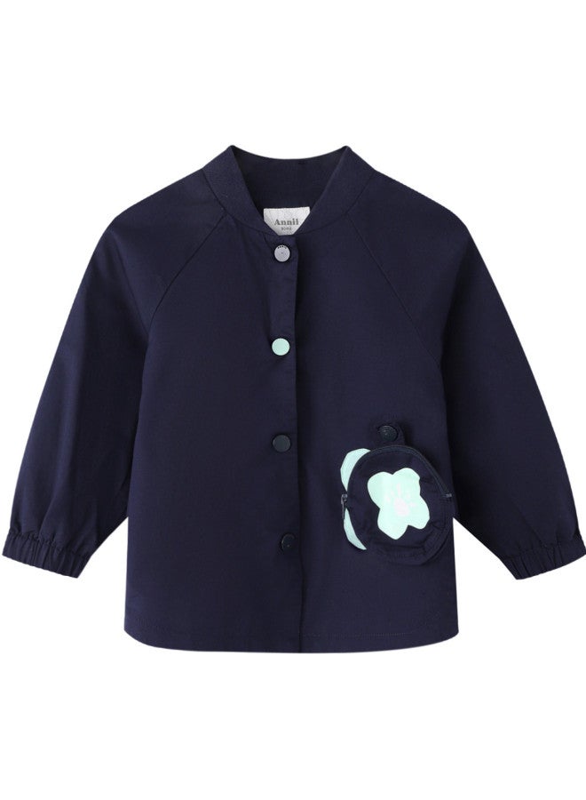 Annil Girls' Kids' Cute & Playful Woven Stand Collar Jacket For Spring/autumn - Image 2