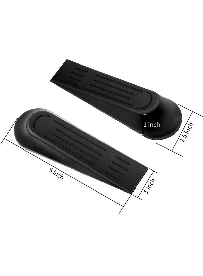 Bukela Door Stoppers Door Wedge Heavy Duty Door Wedge, Non-Slip Door Jammer, 10 Pieces Plastic Door Stop Wedges for Home and Office, Interior Bathroom, Kitchen, Children's Room Door (Black) - Image 2
