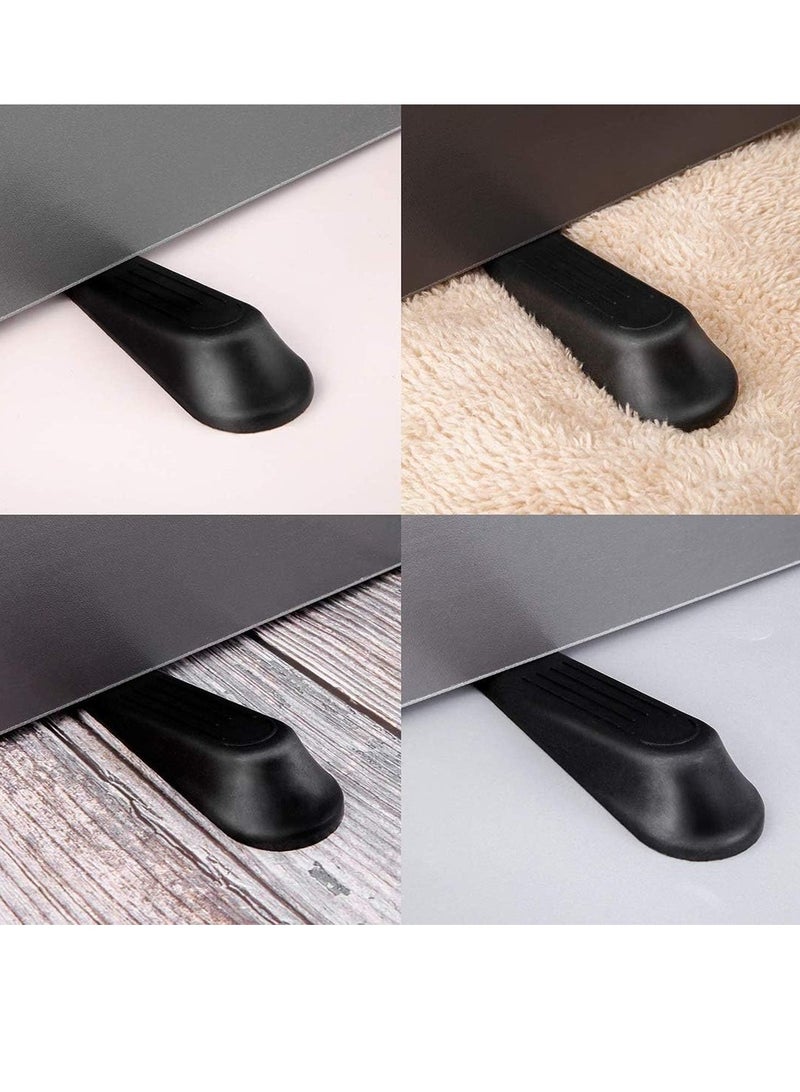 Bukela Door Stoppers Door Wedge Heavy Duty Door Wedge, Non-Slip Door Jammer, 10 Pieces Plastic Door Stop Wedges for Home and Office, Interior Bathroom, Kitchen, Children's Room Door (Black) - Image 3