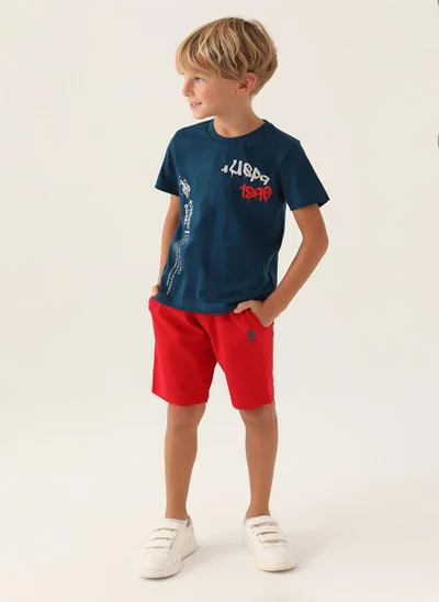 U.S. Polo Assn. U.S. Polo Assn. Boys Blue Bermuda Set