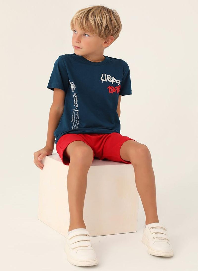 U.S. Polo Assn. U.S. Polo Assn. Boys Blue Bermuda Set - Image 3
