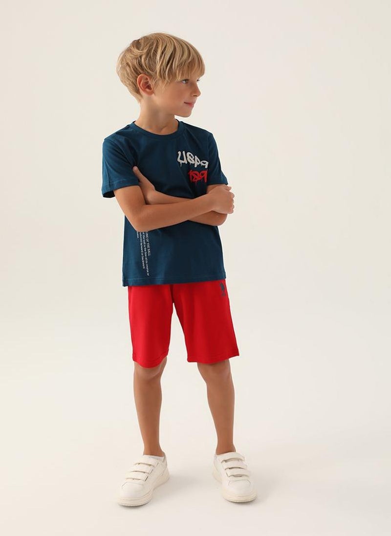 U.S. Polo Assn. U.S. Polo Assn. Boys Blue Bermuda Set - Image 2