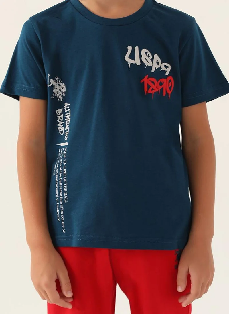 U.S. Polo Assn. U.S. Polo Assn. Boys Blue Bermuda Set