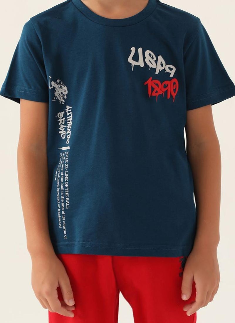 U.S. Polo Assn. U.S. Polo Assn. Boys Blue Bermuda Set - Image 4