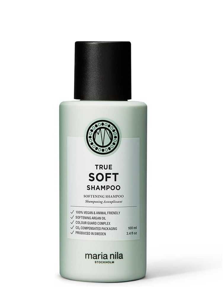 Maria Nila True Soft Shampoo 100 ml For Dry Hair that Moisturizes and Strengthens Hair Structure 100 Vegan Sulfate free and Paraben free  - Image 1