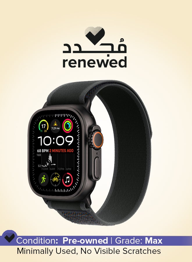 ابل  Renewed - Watch Ultra 2 (2024) GPS + Cellular 49mm Black Titanium Case With Black Trail Loop - M/L - Image 1