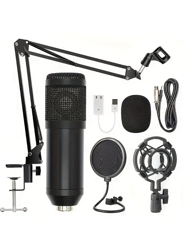 Condenser Microphone BundleMic Kit BM800 Professional Suspension Microphone Kit Live Broadcasting Recording Condenser Microphone With Adjustable Mic Suspension Scissor Arm - Image 1