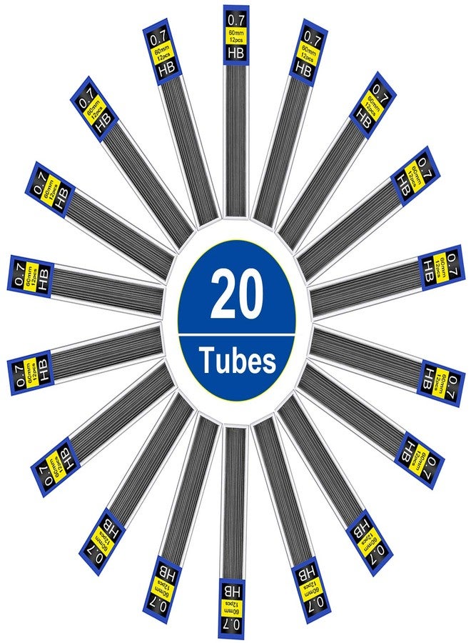 Morepack 240 Pieces Lead Refills with Plastic Box,0.7 mm HB,Break Resistant Mechanical Pencil Refills,20 Tubes - Image 3