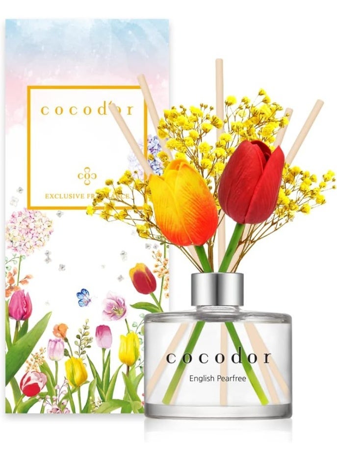 كوكودور [COCODOR / English Pearfree] زيت موزّع الروائح بعصي التوليب سعة 200 مل، مثالي للمنزل والمطبخ والحمّام. موزّع روائح مع أعواد. - Image 1