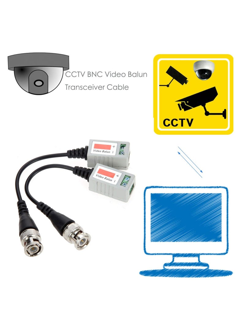 كاست ويف 6 PAIRS (12 Pcs) Mini CCTV BNC Video Balun Transceiver Cable BNC Video Baluns transceiver Passive - Image 3