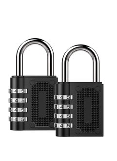 Generic Combination Padlock Waterproof Padlock with Code (2 Pack Black)  - Image 1