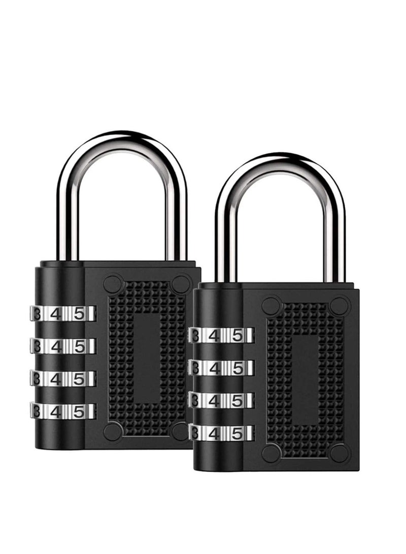 Combination Padlock Waterproof Padlock with Code (2 Pack Black) - Image 1