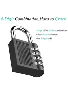 Generic Combination Padlock Waterproof Padlock with Code (2 Pack Black)  - Image 2