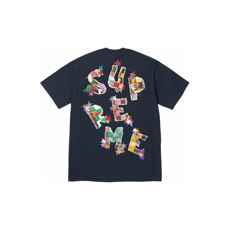 SUPREME 26FW New Trendy SUP American Retro Letter Print All-Match Short Sleeve T-Shirt - Image 1