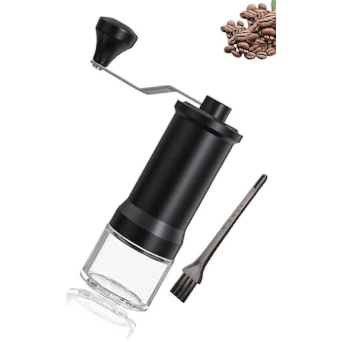 Honwor Portable Ceramic Burr Coffee  Spice Grinder  Manual Adjustable For FineCoarse Grinds Compact Design For Home Travel  Camping  Includes Cleaning Brush - Image 2