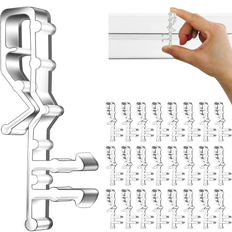 Hidden Channel Valance Clips 218inch Clear Plastic Valance Clips for The Valance with a Groove in The Back 24pcs