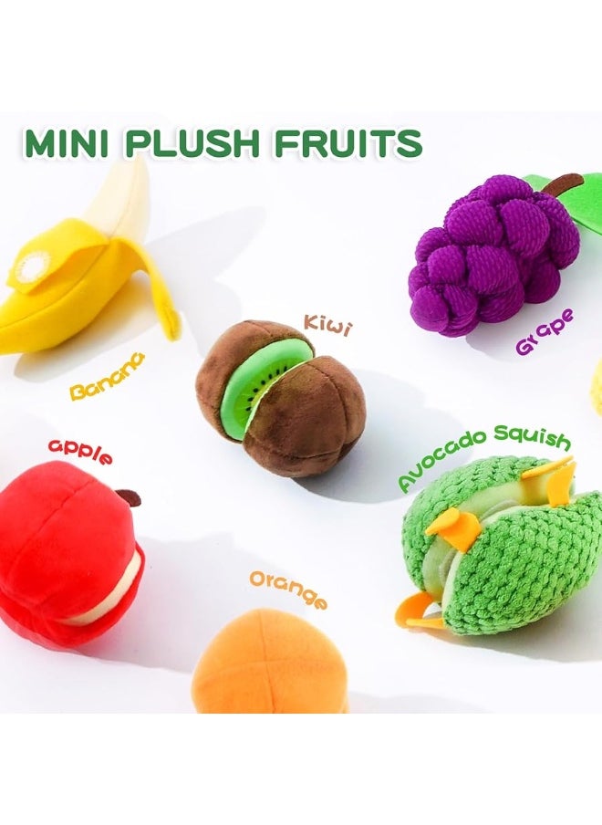Jollybaby Jollybaby Plush Fruit Basket Play Food Toys Set for Toddler 1-3, Montessori Pretend Food Kitchen Sensory Toys for Kids 2 Year Old, Learning Resources Farmers Market Toys for Baby Gift 18-24 Months  - Image 2