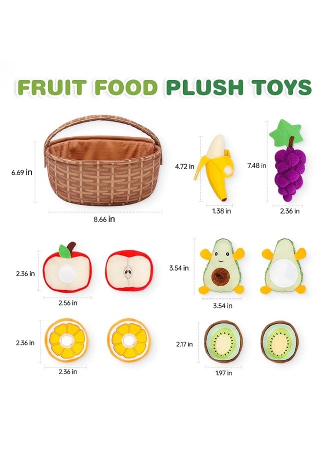 Jollybaby Jollybaby Plush Fruit Basket Play Food Toys Set for Toddler 1-3, Montessori Pretend Food Kitchen Sensory Toys for Kids 2 Year Old, Learning Resources Farmers Market Toys for Baby Gift 18-24 Months  - Image 5