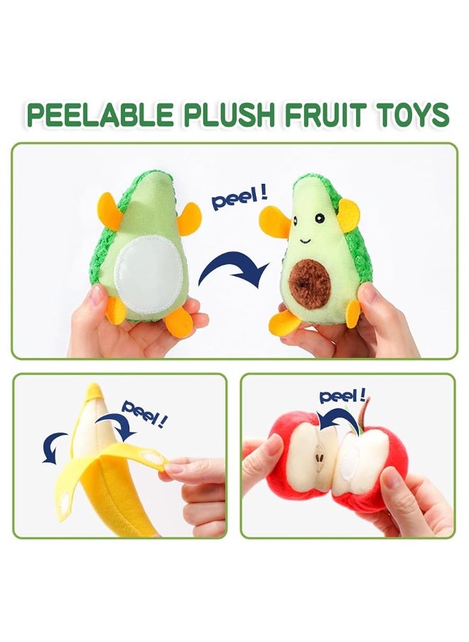 Jollybaby Jollybaby Plush Fruit Basket Play Food Toys Set for Toddler 1-3, Montessori Pretend Food Kitchen Sensory Toys for Kids 2 Year Old, Learning Resources Farmers Market Toys for Baby Gift 18-24 Months  - Image 3