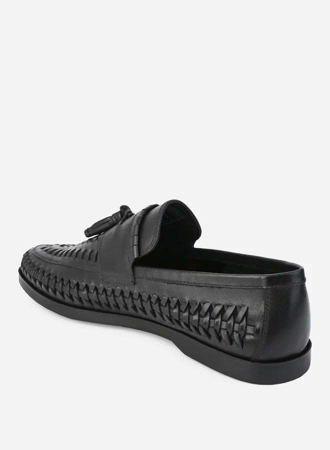 Styli Styli Genuine Leather Handmade Woven Loafers