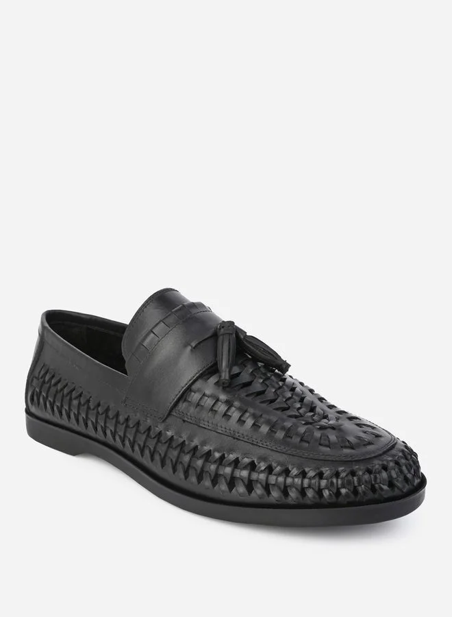 Styli Styli Genuine Leather Handmade Woven Loafers