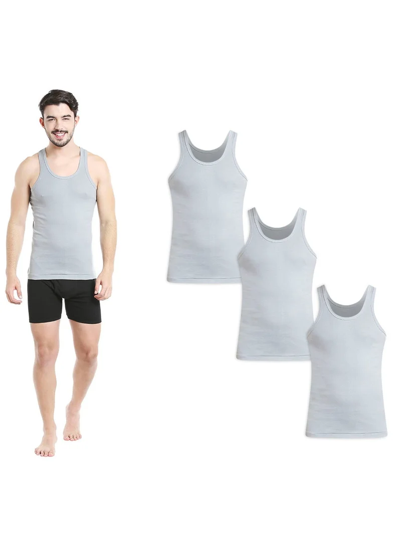 BYC  MEN'S COTTON VEST (PACK OF 3) - GREY for Men | Best Price UAE