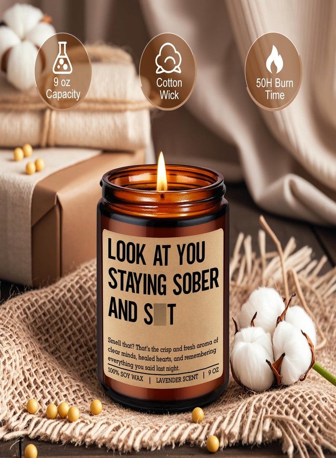 LEADO Scented Candle, Sober Gifts, Sobriety Gifts for Women, Men - Recovering, 1 Year Sober, 2 Year Sobriety Presents - Funny Proud of You, Anniversary, Recovery, Birthday Present for Her, Him - Image 3