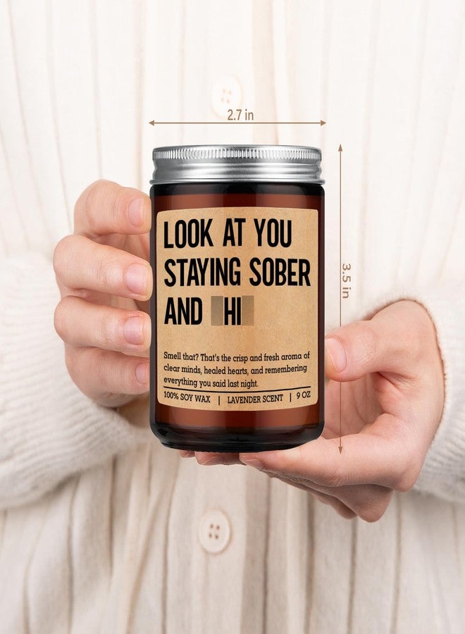LEADO Scented Candle, Sober Gifts, Sobriety Gifts for Women, Men - Recovering, 1 Year Sober, 2 Year Sobriety Presents - Funny Proud of You, Anniversary, Recovery, Birthday Present for Her, Him - Image 4
