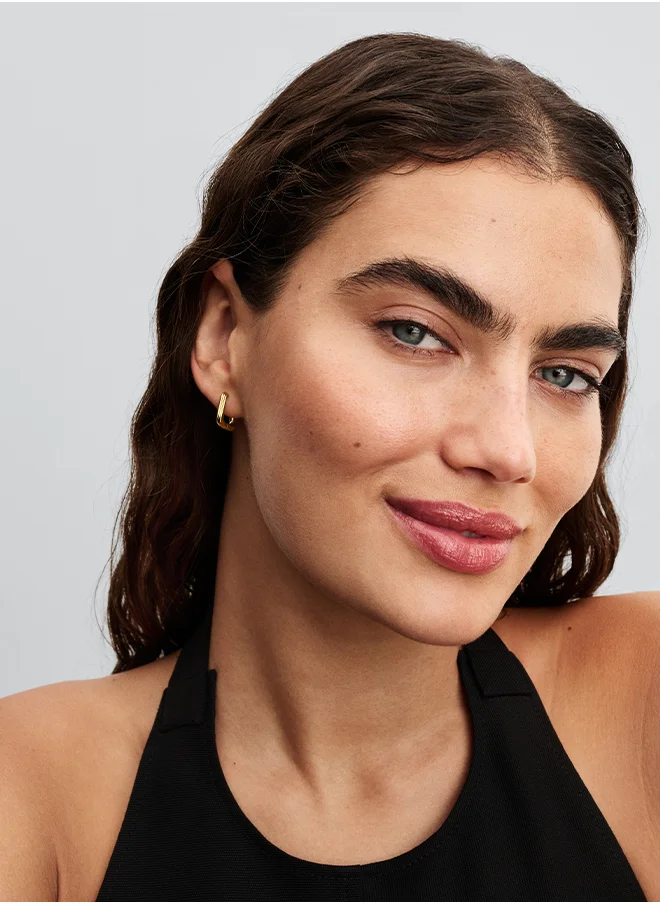 باندورا Twisted Triangle Small Hoop Earrings